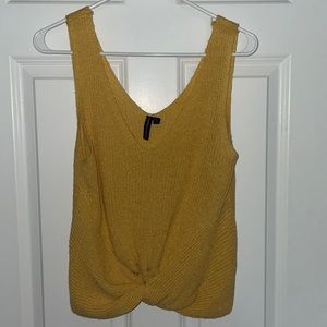 Yellow woven knit shirt